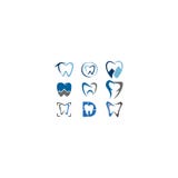 Vektor för bucklalogodesign Tand- kliniklogotypbegrepp vektor illustrationer Vektor för bucklalogodesign Tand- kliniklogotypbegrepp vektor illustrationer