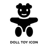 Vektor för dockaleksaksymbol som isoleras på vit bakgrund, logobegrepp royaltyfri illustrationer Vektor för dockaleksaksymbol som isoleras på vit bakgrund, logobegrepp royaltyfri illustrationer