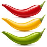vektor för varm peppar för chili set stock illustrationer vektor för varm peppar för chili set stock illustrationer