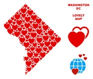 Vektor-Liebes-Washington DC-Karten-Mosaik von Herzen lizenzfreie abbildung Vektor-Liebes-Washington DC-Karten-Mosaik von Herzen lizenzfreie abbildung