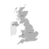 Vektor lokalisierte vereinfachte Karte Graues Schattenbild der BRITISCHEN Provinzen Grenze von Schottland, Wales, England, Nordir lizenzfreie abbildung Vektor lokalisierte vereinfachte Karte Graues Schattenbild der BRITISCHEN Provinzen Grenze von Schottland, Wales, England, Nordir lizenzfreie abbildung