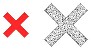Vektor Polygonal Mesh Reject Cross och plan symbol stock illustrationer Vektor Polygonal Mesh Reject Cross och plan symbol stock illustrationer