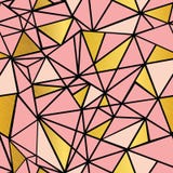 Vektor Salmon Pink och för geometrisk mosaisk bakgrund för modell triangelrepetition för guld- folie sömlös Kan användas för tyg vektor illustrationer Vektor Salmon Pink och för geometrisk mosaisk bakgrund för modell triangelrepetition för guld- folie sömlös Kan användas för tyg vektor illustrationer