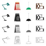 Vektordesign av möblemang- och arbetssymbolet Samling av illustrationen för möblemang- och hemmaterielvektor stock illustrationer Vektordesign av möblemang- och arbetssymbolet Samling av illustrationen för möblemang- och hemmaterielvektor stock illustrationer
