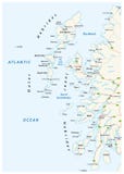 Vektorfärdplan av skotska skärgårdhebrides på den nordvästliga kusten av Skottland stock illustrationer Vektorfärdplan av skotska skärgårdhebrides på den nordvästliga kusten av Skottland stock illustrationer