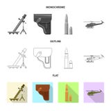 Vektorillustration av vapen- och vapensymbolen Samling av vapen- och armévektorsymbolen för materiel royaltyfri illustrationer Vektorillustration av vapen- och vapensymbolen Samling av vapen- och armévektorsymbolen för materiel royaltyfri illustrationer