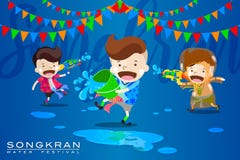 Vektorillustration för “Songkran†eller “WaterFestival†i Thailand och många andra länder i South East Asia stock illustrationer Vektorillustration för “Songkran†eller “WaterFestival†i Thailand och många andra länder i South East Asia stock illustrationer