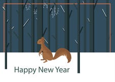 Vektorillustration med det plana ekorreteckenet stock illustrationer Vektorillustration med det plana ekorreteckenet stock illustrationer