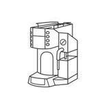 Vektorillustrationskonzept der Kaffeemaschine Schwarzes auf weißem Hintergrund lizenzfreie abbildung Vektorillustrationskonzept der Kaffeemaschine Schwarzes auf weißem Hintergrund lizenzfreie abbildung