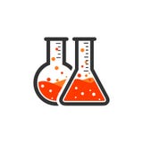 Vektorlaboratorium, kemikalie, logo för medicinskt prov vektor illustrationer Vektorlaboratorium, kemikalie, logo för medicinskt prov vektor illustrationer