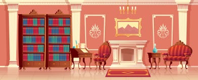 Vektorluxuswohnzimmer mit Kamin vektor abbildung Vektorluxuswohnzimmer mit Kamin vektor abbildung