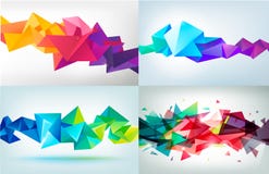 Vektorsatz facettierte bunte Kristallformen 3d stock abbildung Vektorsatz facettierte bunte Kristallformen 3d stock abbildung
