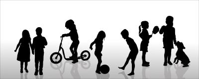 Vektorschattenbild von Kindern Stockbilder Vektorschattenbild von Kindern Stockbilder