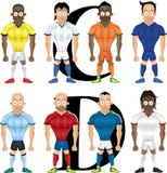 Vektortecknad filmillustration av fotbollspelare Arkivfoto Vektortecknad filmillustration av fotbollspelare Arkivfoto