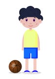 Vektorteckning av en tonårig basketspelare med bollen stock illustrationer Vektorteckning av en tonårig basketspelare med bollen stock illustrationer