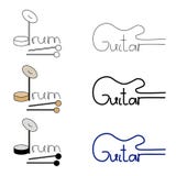 Vektoruppsättning av gitarr- och valslogoer royaltyfri illustrationer Vektoruppsättning av gitarr- och valslogoer royaltyfri illustrationer