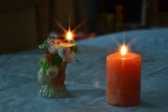 Velas decorativas com o filtro leve das estrelas fotos de stock Velas decorativas com o filtro leve das estrelas fotos de stock