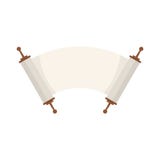 Velho abra o ícone rolado do papiro, estilo liso ilustração do vetor Velho abra o ícone rolado do papiro, estilo liso ilustração do vetor