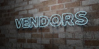 VENDORS - Glowing Neon Sign on stonework wall - 3D rendered royalty free stock illustration. Can be used for online banner ads and direct mailers stock illustration VENDORS - Glowing Neon Sign on stonework wall - 3D rendered royalty free stock illustration. Can be used for online banner ads and direct mailers stock illustration