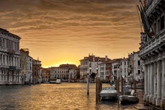 Venetië bij zonsondergang, Italië royalty-vrije stock fotografie Venetië bij zonsondergang, Italië royalty-vrije stock fotografie