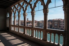 Venetië, Italië, Weergeven van het balkon van Ca DE Oro Palace royalty-vrije stock afbeeldingen Venetië, Italië, Weergeven van het balkon van Ca DE Oro Palace royalty-vrije stock afbeeldingen