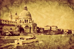 Venezia, Italia Grande canale e saluto di della della Santa Maria della basilica fotografie stock Venezia, Italia Grande canale e saluto di della della Santa Maria della basilica fotografie stock
