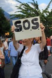 Venezuela maktsnitt: Protester bryter ut i Venezuela över blackout royaltyfri bild Venezuela maktsnitt: Protester bryter ut i Venezuela över blackout royaltyfri bild