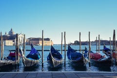 Venice Gondolas in the water stock image Venice Gondolas in the water stock image