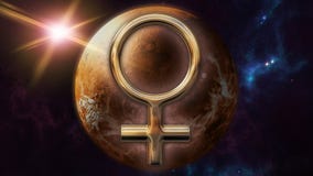Venus zodiac horoscope symbol and planet. 3D rendering royalty free illustration Venus zodiac horoscope symbol and planet. 3D rendering royalty free illustration