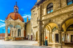Verbazende architectuur in Kroatië, Marija Bistrica-heiligdom stock afbeelding Verbazende architectuur in Kroatië, Marija Bistrica-heiligdom stock afbeelding