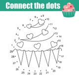 Verbind de punten door het onderwijsspel van aantallenkinderen Voedselthema, cupcake vector illustratie Verbind de punten door het onderwijsspel van aantallenkinderen Voedselthema, cupcake vector illustratie