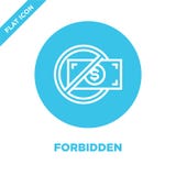 verboden pictogramvector van de inzameling van corruptieelementen Dun lijn verboden overzichtspictogram vectorillustratie Lineair royalty-vrije illustratie verboden pictogramvector van de inzameling van corruptieelementen Dun lijn verboden overzichtspictogram vectorillustratie Lineair royalty-vrije illustratie