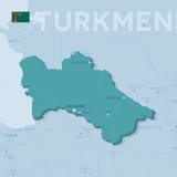Verctorkaart van steden en wegen in Turkmenistan vector illustratie Verctorkaart van steden en wegen in Turkmenistan vector illustratie