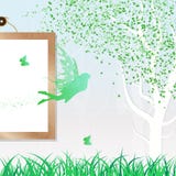 Verde descendente c fresca de la dispersión de las hojas de la hada, de la mariposa y de la naturaleza libre illustration Verde descendente c fresca de la dispersión de las hojas de la hada, de la mariposa y de la naturaleza libre illustration
