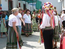 Verdiales tancerze przy lokalny fiesta obraz stock Verdiales tancerze przy lokalny fiesta obraz stock