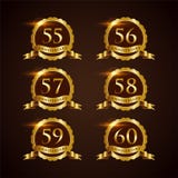 Verjaardags 55-60 Vectorillustrator Eps van het luxekenteken 10 royalty-vrije illustratie Verjaardags 55-60 Vectorillustrator Eps van het luxekenteken 10 royalty-vrije illustratie