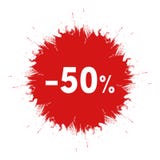 Verkoopsticker De vlekkenpictogram van de malplaatje rood inkt 50 percenten van prijsteken Het creatieve ontwerp van het kortings Royalty-vrije Stock Fotografie Verkoopsticker De vlekkenpictogram van de malplaatje rood inkt 50 percenten van prijsteken Het creatieve ontwerp van het kortings Royalty-vrije Stock Fotografie