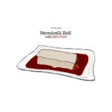 Vermicelli Roll with BBQ pork vector illustration Vermicelli Roll with BBQ pork vector illustration