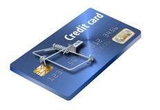 Vermijd creditcardvallen, als dit die als een creditcard omgezet in een muizeval kijkt royalty-vrije illustratie Vermijd creditcardvallen, als dit die als een creditcard omgezet in een muizeval kijkt royalty-vrije illustratie