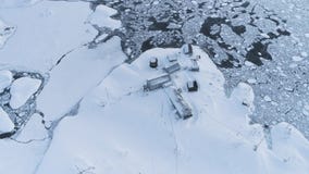 Vernadsky station. Antarctica polar landscape.