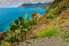 Vernazzadorp op de Cinque Terre-kust van Italië, Europa stock foto Vernazzadorp op de Cinque Terre-kust van Italië, Europa stock foto