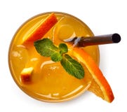 Verre de boisson de soude orange Photographie stock libre de droits Verre de boisson de soude orange Photographie stock libre de droits