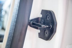 Verrou de porte en métal de noir de voiture photographie stock Verrou de porte en métal de noir de voiture photographie stock
