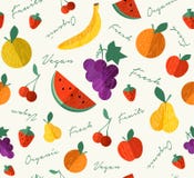 Vers Organisch fruit voor het naadloze patroon van het veganistvoedsel stock illustratie Vers Organisch fruit voor het naadloze patroon van het veganistvoedsel stock illustratie
