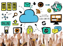 Verschiedenartigkeits-Handwolken-Datenverarbeitungsdaten-Stützfreiwillig-Konzept lizenzfreie stockbilder Verschiedenartigkeits-Handwolken-Datenverarbeitungsdaten-Stützfreiwillig-Konzept lizenzfreie stockbilder