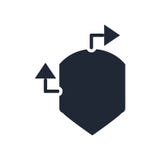 Versicherungsschutzikonenvektorzeichen und -symbol lokalisiert auf whi stock abbildung Versicherungsschutzikonenvektorzeichen und -symbol lokalisiert auf whi stock abbildung