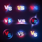 Versus emblems. Vs mma competition, battle confrontation lucha libre contest versus vector symbols royalty free illustration Versus emblems. Vs mma competition, battle confrontation lucha libre contest versus vector symbols royalty free illustration