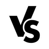 VERSUS tegenover het pictogram van het brievenembleem op witte achtergrond wordt geïsoleerd die VERSUS tegenover symbool voor con royalty-vrije illustratie VERSUS tegenover het pictogram van het brievenembleem op witte achtergrond wordt geïsoleerd die VERSUS tegenover symbool voor con royalty-vrije illustratie
