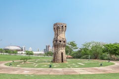 Vertical monument to the indigenous people stock photos Vertical monument to the indigenous people stock photos