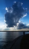 Vertical sunset near pier with two person Stock Photography Vertical sunset near pier with two person Stock Photography